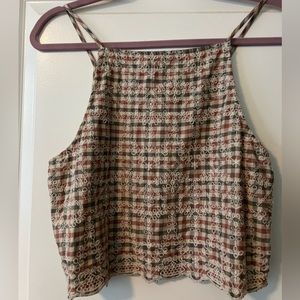 American Eagle plaid tank top Size L